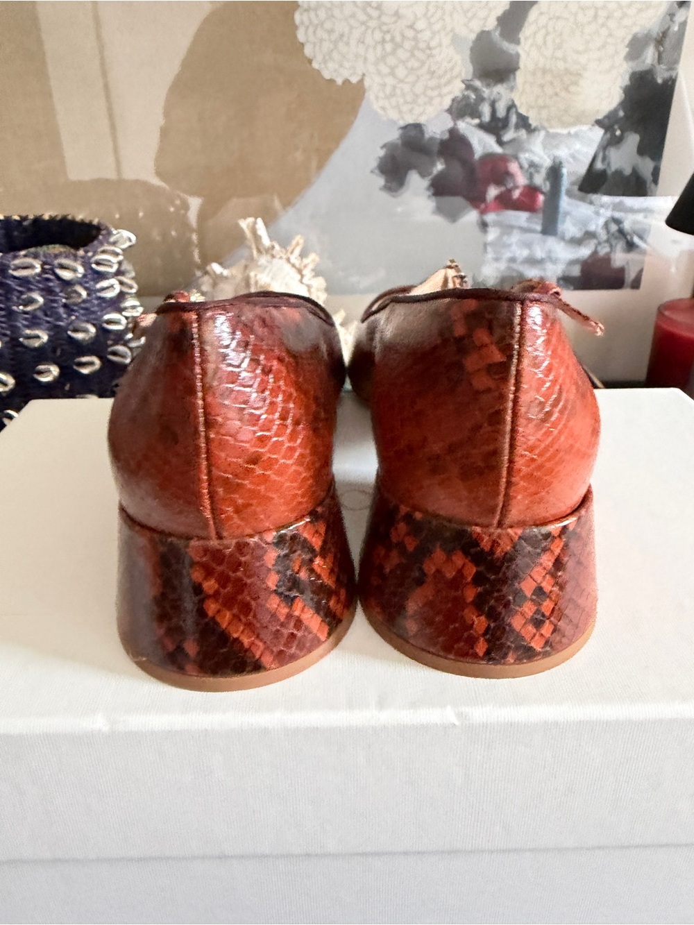 Ulla Johnson Lucy Mary Jane Heel Sunset Python UJ43061A Size 38.5 US 8 - Picture 6 of 7